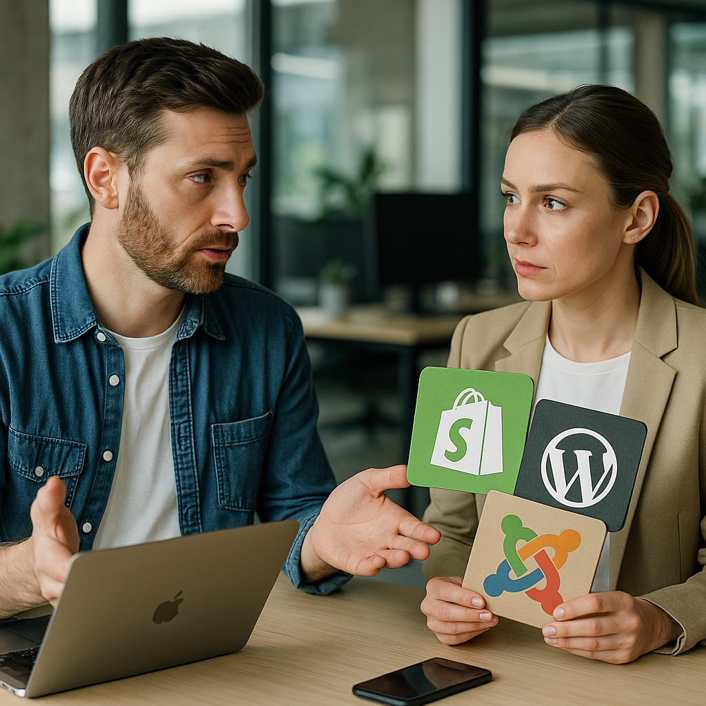Porównanie CMS WordPress kontra Shopify kontra Joomla która platforma najlepsza dla sprzedaży online
